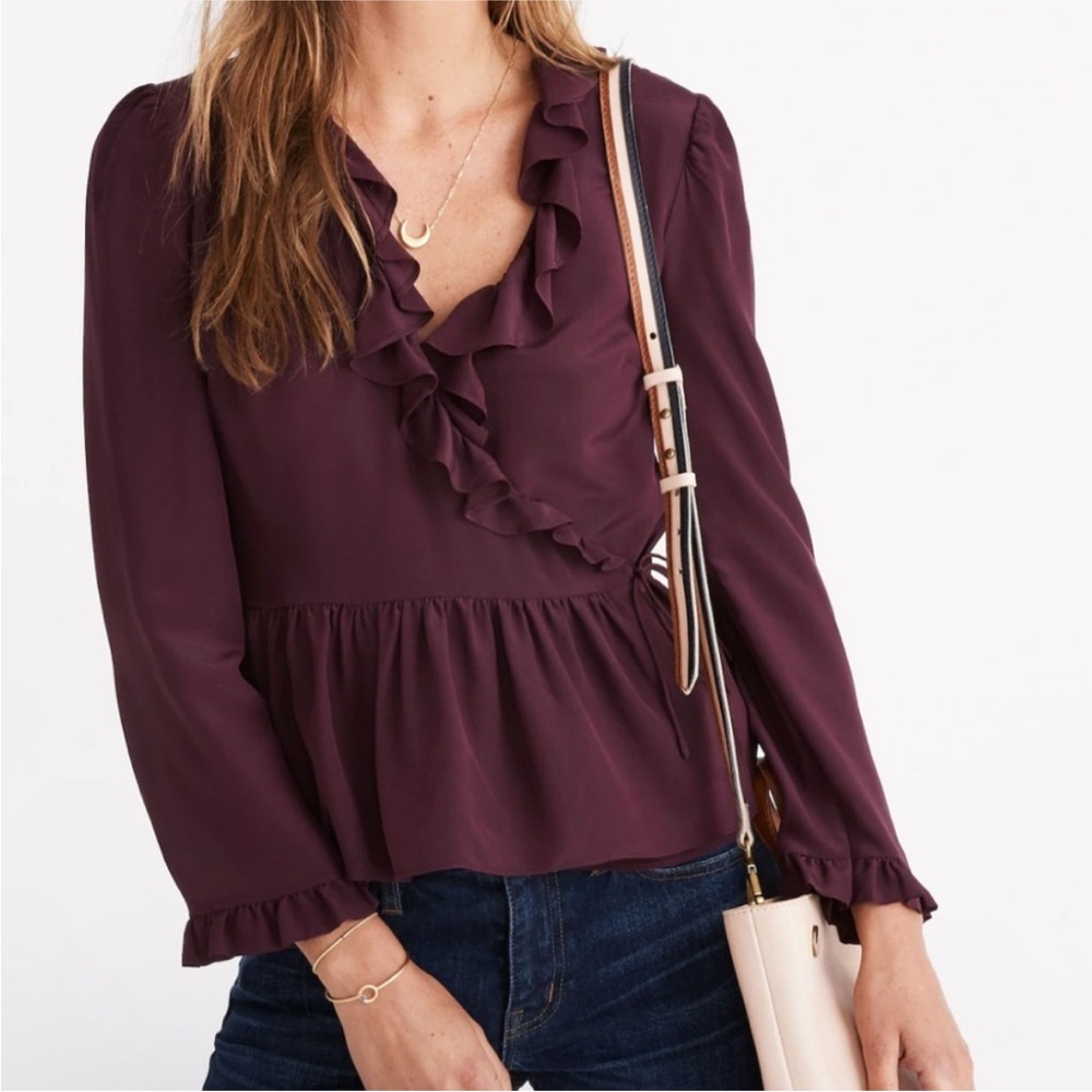MADEWELL silk ruffle blouse